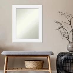 23" X 29" Non-Beveled Corvino White Wood Wall Mirror - Amanti Art -Home Decoration Store GUEST 2e8dedb1 4af5 450f 88f9 cbccec266e82