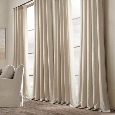 Home Boutique Belgian Flax Prewashed Linen Rich Cotton Blend Window Curtain Panel Single Linen 50x84 1 Home Boutique Belgian Flax Prewashed Linen Rich Cotton Blend Window Curtain Panel Single Linen 50x84