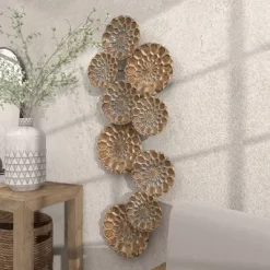 Metal Plate Wall Decor With Embossed Design Gold - Olivia & May -Home Decoration Store GUEST 2ecfaa2c 90a0 4558 9c8d 06239aec36b4