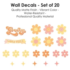 Big Dot Of Happiness Stay Groovy - Peel And Stick Boho Floral Home Decor Vinyl Wall Art Stickers - Wall Decals - Set Of 20 -Home Decoration Store GUEST 2ff2f06e 1aae 4cd9 b09a 31b3eb12b303