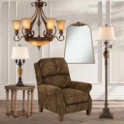 Kathy Ireland Sterling Estate Golden Bronze Chandelier 34 1/2" Wide Rustic Champagne Bowl Shade 9-Light Fixture For Dining Room House Kitchen Island -Home Decoration Store GUEST 30187db5 d3f0 4134 94ae 4f5f28d707ac