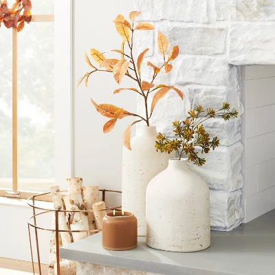 Distressed Ceramic Vase Natural White - Hearth & Hand™ With Magnolia 1 Distressed Ceramic Vase Natural White - Hearth & Hand™ With Magnolia