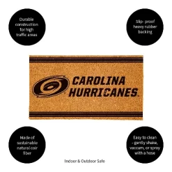 Evergreen Carolina Hurricanes Logo Turf Mat, Brown- 28 X 16 Inches Indoor Outdoor Doormat -Home Decoration Store GUEST 312fa72e 4ced 4a44 a4e3 1ba26d36a69a