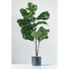 3' Artificial Faux Fiddle Fig Leaf Plant Tree In Pot - Storied Home