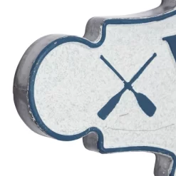 Metal Sign Welcome To The Lake Wall Decor Blue - Olivia & May