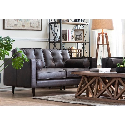 Mariner Tripod Style Wood Floor Lamp With Burlap Drum Shade Rust - Storied Home 6 Mariner Tripod Style Wood Floor Lamp With Burlap Drum Shade Rust - Storied Home - Image 6