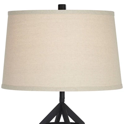 Franklin Iron Works Lucas Western Table Lamps 26" High Set Of 2 Bronze With USB Charging Port And Nightlight LED Drum Shade For Bedroom Bedside Desk 7 Franklin Iron Works Lucas Western Table Lamps 26" High Set Of 2 Bronze With USB Charging Port And Nightlight LED Drum Shade For Bedroom Bedside Desk - Image 7