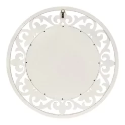 32" X 32" Shovali Rustic Round Mirror White - Kate & Laurel All Things Decor -Home Decoration Store GUEST 32f60c6f a87b 4e1d 9cf9 7d4248f4ade0