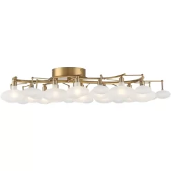 Possini Euro Design Lilypad Modern Ceiling Light Semi Flush Mount Fixture 30 1/4" Wide Warm Brass 12-Light Frosted Glass Shade For Bedroom Living Room -Home Decoration Store GUEST 33788483 ffe4 4301 86eb dd4cbc3b2b2c