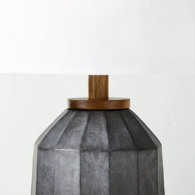 Carved Ceramic Table Lamp Dark Gray (Includes LED Light Bulb) - Hearth & Hand™ With Magnolia 2 Carved Ceramic Table Lamp Dark Gray (Includes LED Light Bulb) - Hearth & Hand™ With Magnolia - Image 2
