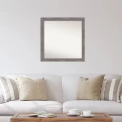 30" X 30" Non-Beveled Pinstripe Plank Gray Narrow Wall Mirror - Amanti Art -Home Decoration Store GUEST 33facce2 b0bd 4bfd be67 6e17b9f6d723