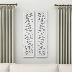 Set Of 2 Wood Floral Intricately Carved Scroll Wall Decors White - Olivia & May -Home Decoration Store GUEST 34b8bd09 fe85 4255 bb12 778a75d27a21