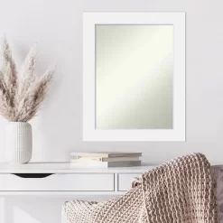 23" X 29" Non-Beveled Corvino White Wood Wall Mirror - Amanti Art -Home Decoration Store GUEST 3519de89 ebd7 43da ba54 95e9c3df82a5