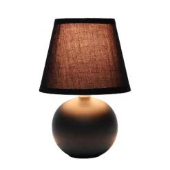 8.66" Petite Ceramic Orb Base Bedside Table Desk Lamp With Matching Tapered Drum Fabric Shade Black - Creekwood Home -Home Decoration Store GUEST 3546dff2 b455 4a74 aa78 e905f51a7cb4