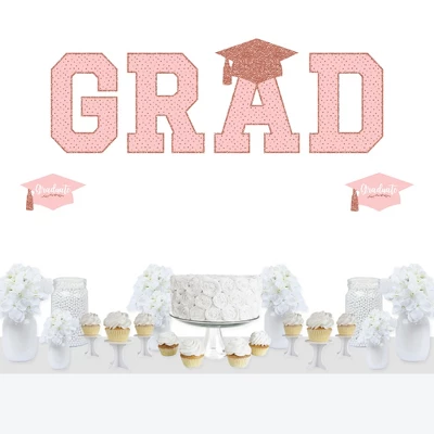 Big Dot Of Happiness Rose Gold Graduation Party Decor - Vinyl Wall Decals - Grad 6 Big Dot Of Happiness Rose Gold Graduation Party Decor - Vinyl Wall Decals - Grad - Image 6