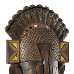 24" X 12" Polystone Mask Primitive African Sculpture Brown - Olivia & May -Home Decoration Store GUEST 369c5511 78dc 4744 896a f7fe19df97b3