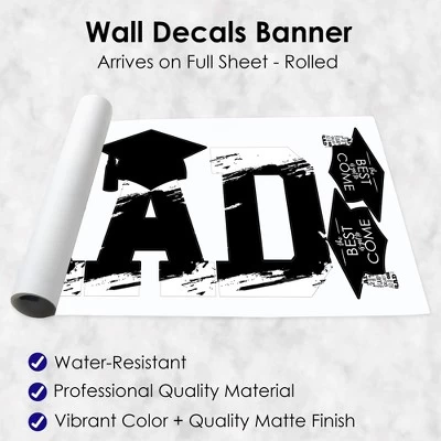 Big Dot Of Happiness Black And White Graduation Party Decor - Vinyl Wall Decals - Grad 4 Big Dot Of Happiness Black And White Graduation Party Decor - Vinyl Wall Decals - Grad - Image 4