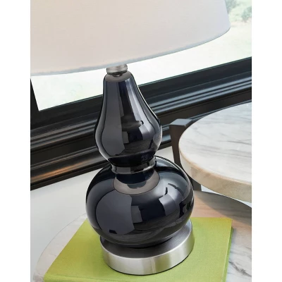 Makana Glass Table Lamp Navy - Signature Design By Ashley 2 Makana Glass Table Lamp Navy - Signature Design By Ashley - Image 2