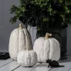 Falloween Large Sheltered Porch Pumpkin White Halloween Decorative Sculpture - Hyde & EEK! Boutique™