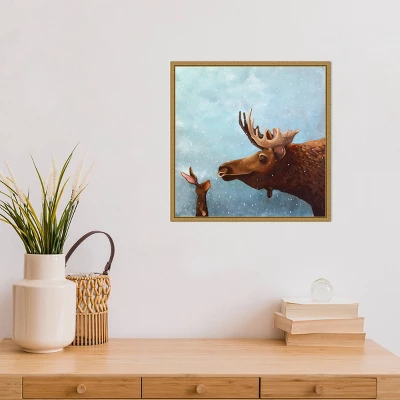 16" X 16" Moose And Rabbit By Lucia Stewart Framed Canvas Wall Art - Amanti Art 5 16" X 16" Moose And Rabbit By Lucia Stewart Framed Canvas Wall Art - Amanti Art - Image 5