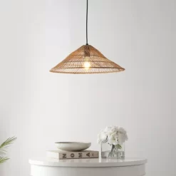 20.25" 1-Light Nova Farmhouse Coastal Rattan LED Pendant Brown - JONATHAN Y -Home Decoration Store GUEST 3945ee33 09d5 4412 85a6 34c38ef857f1