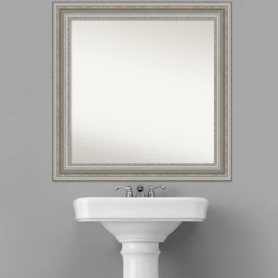 32" X 32" Non-Beveled Parlor Bathroom Wall Mirror Silver - Amanti Art 7 32" X 32" Non-Beveled Parlor Bathroom Wall Mirror Silver - Amanti Art - Image 7