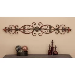 Rustic Metal Ornamental Wall Decor Brown - Olivia & May