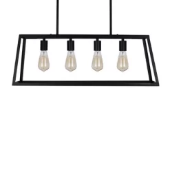 30" Industrial 4-Light Rectangular Island Chandelier (Includes LED Light Bulb) Matte Black - Cresswell Lighting 8 30" Industrial 4-Light Rectangular Island Chandelier (Includes LED Light Bulb) Matte Black - Cresswell Lighting -Home Decoration Store GUEST 3c9d2b15 6af9 4307 a18a 3e1b2581f127