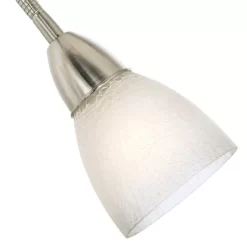 Possini Euro Design Alexei Modern Torchiere Floor Lamp With Side Lights 72" Tall Brushed Nickel White Crackle Glass For Living Room Reading Bedroom -Home Decoration Store GUEST 3d02a262 5475 41ca 8886 afb666411e90