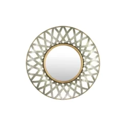 Round Metal Wall Mirror With Gold And Galvanized Finish - Storied Home -Home Decoration Store GUEST 3d7f946c d6ca 4964 985b 7e62d008e28b