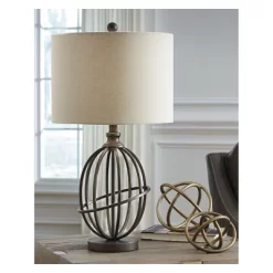 Manasa Metal Table Lamp Antique Brass - Signature Design By Ashley