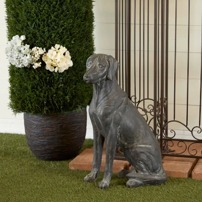 Magnesium Oxide Modern Farmhouse Dog Garden Sculpture Black - Olivia & May 1 Magnesium Oxide Modern Farmhouse Dog Garden Sculpture Black - Olivia & May
