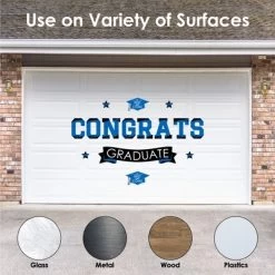 Big Dot Of Happiness Blue Graduation Party Photo Backdrop - Wall Decals