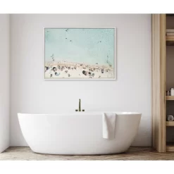 28" X 38" Sylvie Turquoise Beach From Above Framed Canvas By Amy Peterson Art Studio White - Kate & Laurel All Things Decor -Home Decoration Store GUEST 4049e2d1 963f 446f b8c6 deefed011dcb