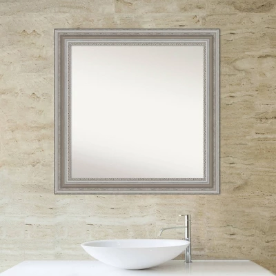 32" X 32" Non-Beveled Parlor Bathroom Wall Mirror Silver - Amanti Art 5 32" X 32" Non-Beveled Parlor Bathroom Wall Mirror Silver - Amanti Art - Image 5