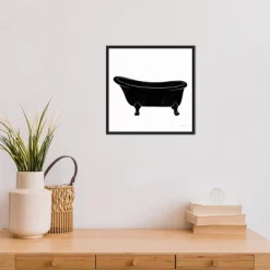 16" X 16" Bathroom Puns I No Words By Becky Thorns Framed Canvas Wall Art Black - Amanti Art -Home Decoration Store GUEST 4137653d e1e9 4af9 968d 2591dae783fc