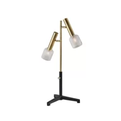 Melvin LED Table Lamp Antique Brass (Includes LED Light Bulb) Black - Adesso