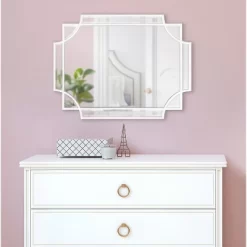 18" X 24" Minuette Scallop Wall Mirror White - Kate & Laurel All Things Decor -Home Decoration Store GUEST 420ed56a f101 4765 ba1c d23ea564a705