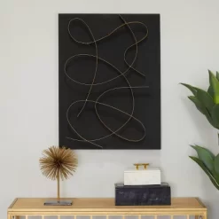 Metal Abstract Overlapping Lines Wall Decor With Gold Backing - CosmoLiving By Cosmopolitan -Home Decoration Store GUEST 423dba69 7180 437b 99aa 575099bd0757