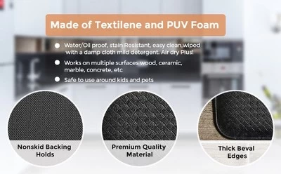 Vino 10438 20" X 36" Oil & Stain Resistant Anti-Fatigue Kitchen Floor Mat 1 Vino 10438 20" X 36" Oil & Stain Resistant Anti-Fatigue Kitchen Floor Mat