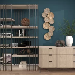 Metal Plate Wall Decor With Embossed Design Gold - Olivia & May -Home Decoration Store GUEST 42f13184 6159 43ac b978 baecfd788902