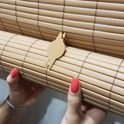 48" X 72" Outdoor Oval Vinyl Cord-Free PVC Rollup Blinds Woodgrain - Radiance 2 48" X 72" Outdoor Oval Vinyl Cord-Free PVC Rollup Blinds Woodgrain - Radiance - Image 2