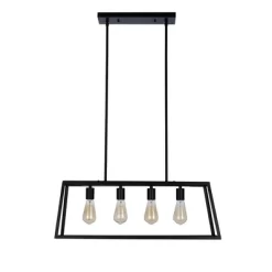 30" Industrial 4-Light Rectangular Island Chandelier (Includes LED Light Bulb) Matte Black - Cresswell Lighting 9 30" Industrial 4-Light Rectangular Island Chandelier (Includes LED Light Bulb) Matte Black - Cresswell Lighting -Home Decoration Store GUEST 43a0f1e7 dbf5 4b94 b5c2 2199a1c9425e