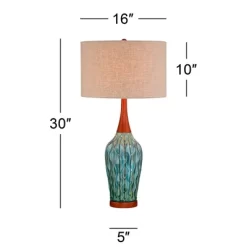 360 Lighting Rocco Modern Mid Century Table Lamps 30" Tall Set Of 2 Blue Teal Glaze Ceramic Linen Drum Shade For Bedroom Living Room Nightstand Home 10 360 Lighting Rocco Modern Mid Century Table Lamps 30" Tall Set Of 2 Blue Teal Glaze Ceramic Linen Drum Shade For Bedroom Living Room Nightstand Home -Home Decoration Store GUEST 459f167a f471 4ea6 9d99 a9162be0834c