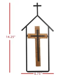 Cross & Steeple Wall Art Metal & Wood - Foreside Home & Garden -Home Decoration Store GUEST 45ea0598 96f5 45f0 8403 685aa252064c