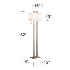 Possini Euro Design Modern Floor Lamp 62" Tall Brushed Nickel Openwork Rectangular Profile Off White Fabric Shade For Living Room Reading 12 Possini Euro Design Modern Floor Lamp 62" Tall Brushed Nickel Openwork Rectangular Profile Off White Fabric Shade For Living Room Reading -Home Decoration Store GUEST 45fd5b91 70f4 4d5b 868a c49c168a4fae