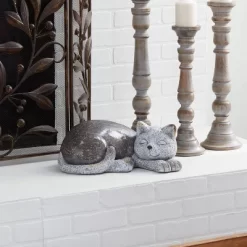 7" Magnesium Oxide Country Cats Garden Sculpture Gray - Olivia & May