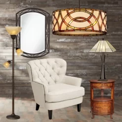 Franklin Iron Works Rustic Farmhouse Mission Torchiere Floor Lamp 71 1/2" Tall Roman Bronze 3-Light Frosted Champagne Amber Glass For Living Room -Home Decoration Store GUEST 4712cafc d7ab 4c5a b740 7bac1d791781