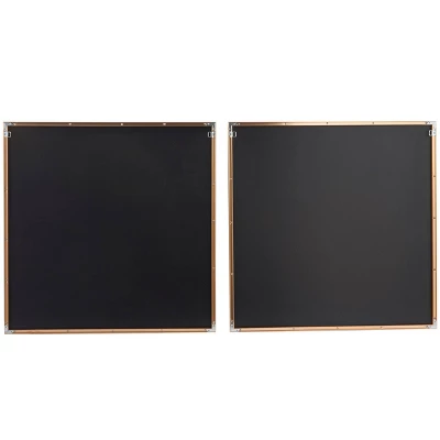 Set Of 2 Porcelain Starburst Swirl Framed Wall Arts With Gold Aluminum Frame - CosmoLiving By Cosmopolitan 5 Set Of 2 Porcelain Starburst Swirl Framed Wall Arts With Gold Aluminum Frame - CosmoLiving By Cosmopolitan - Image 5