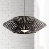 Possini Euro Design Planet Black Large Pendant Light 31 1/2" Wide Mid Century Modern White Glass For Dining Room House Foyer Kitchen Island Entryway